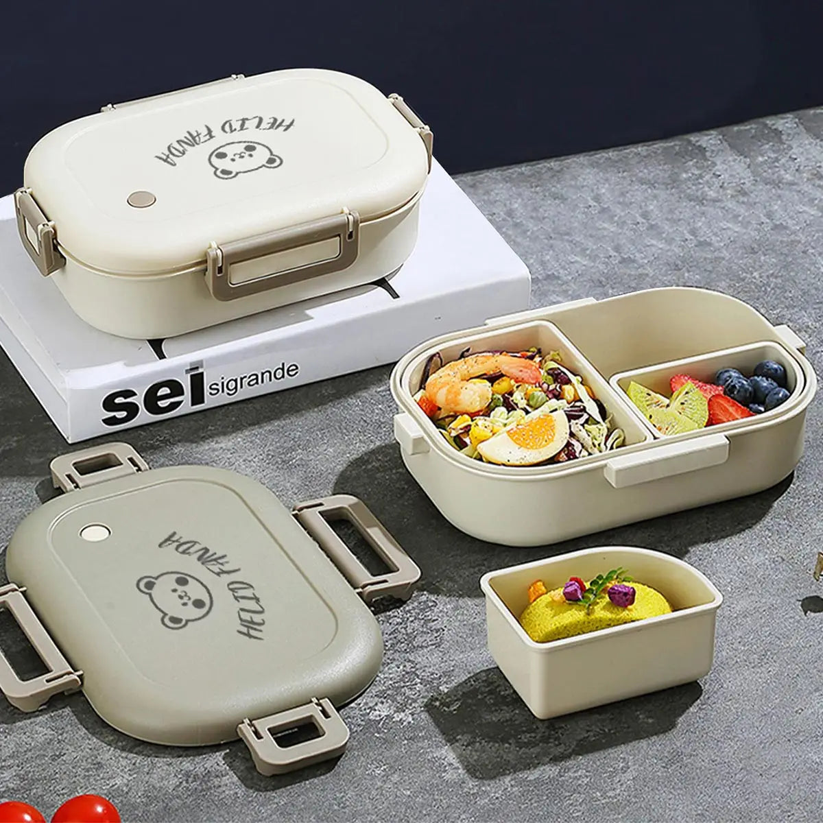 3-Compartment Portable Bento Lunch Box