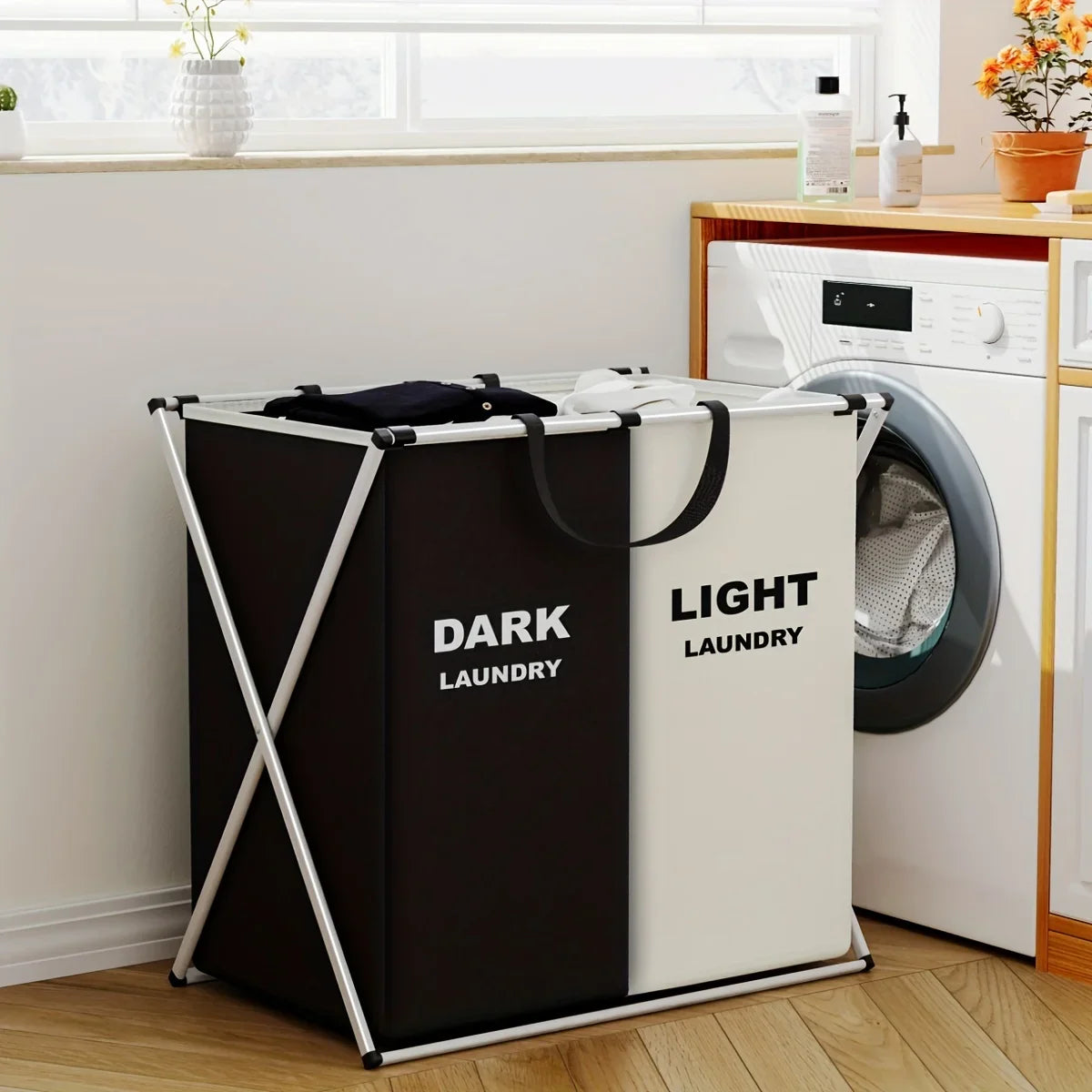 Multi-Section Foldable Laundry Hamper