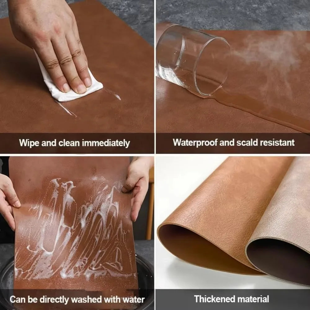 Double-Sided Droplet Faux Leather Placemats