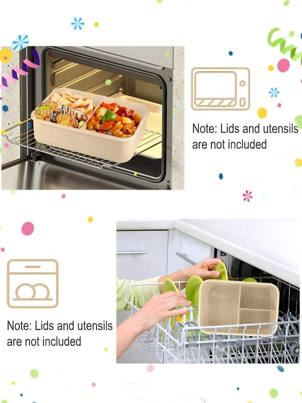 4-Compartment Bento Lunch Box with Utensils