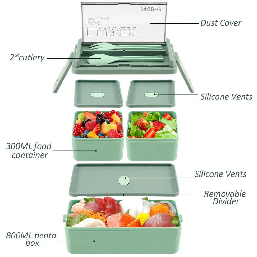 1400 ml Double-Layer Bento Lunch Box
