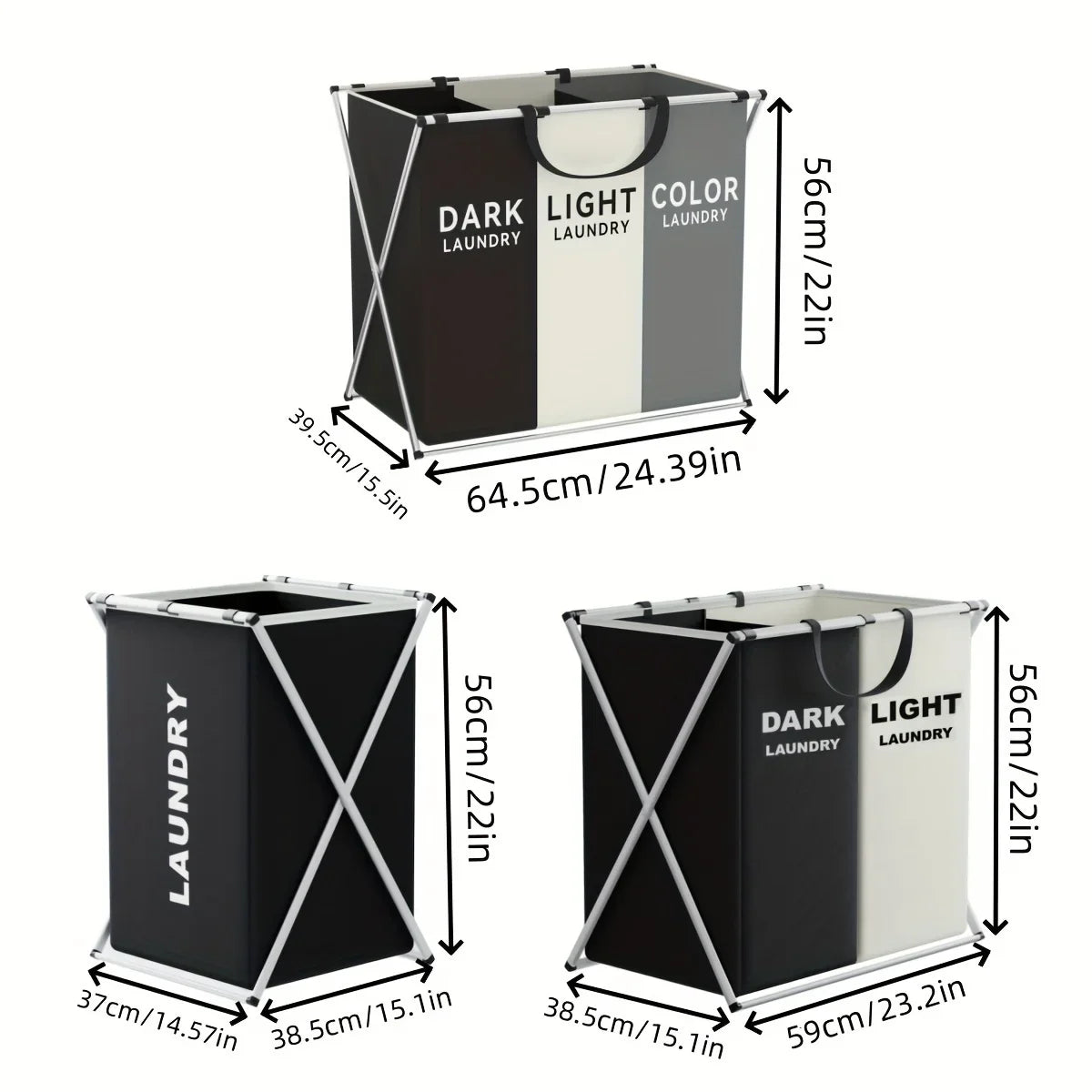 Multi-Section Foldable Laundry Hamper