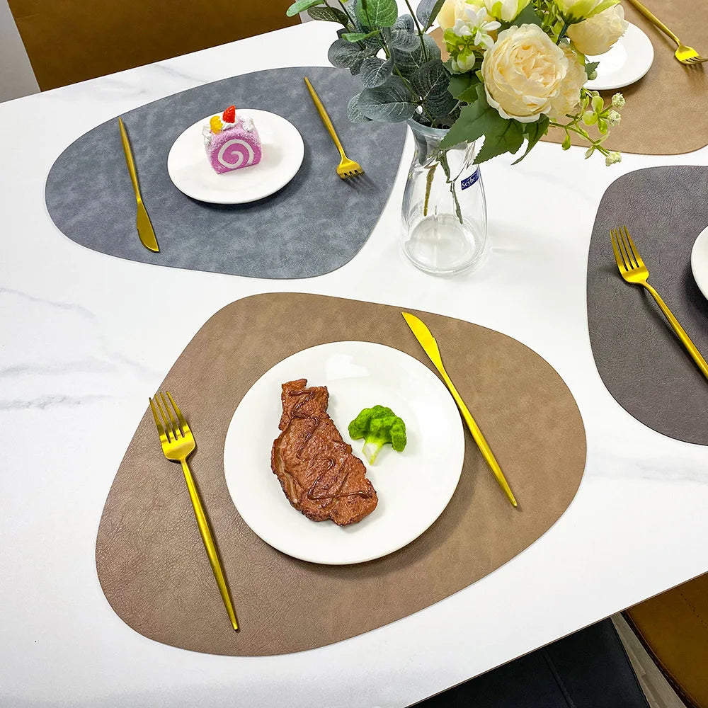 Double-Sided Droplet Faux Leather Placemats