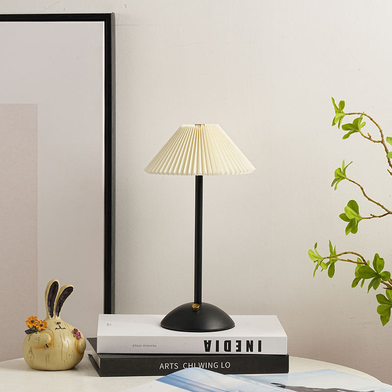 Brass & Fabric Cone Table Lamp