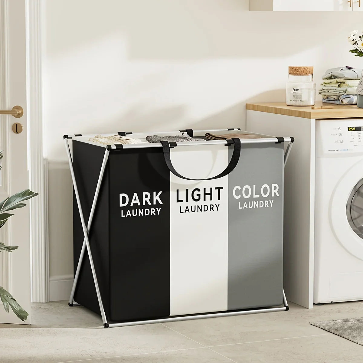 Multi-Section Foldable Laundry Hamper