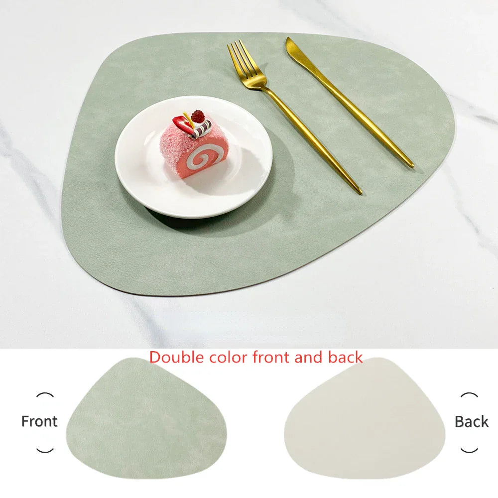 Double-Sided Droplet Faux Leather Placemats