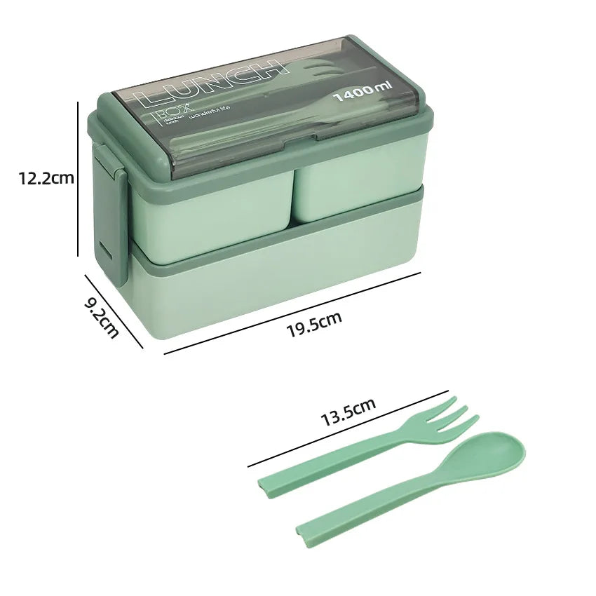 1400 ml Double-Layer Bento Lunch Box