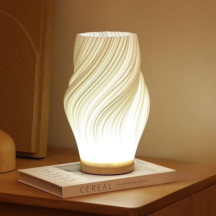 Wave-Shade Dimmable Table Lamp