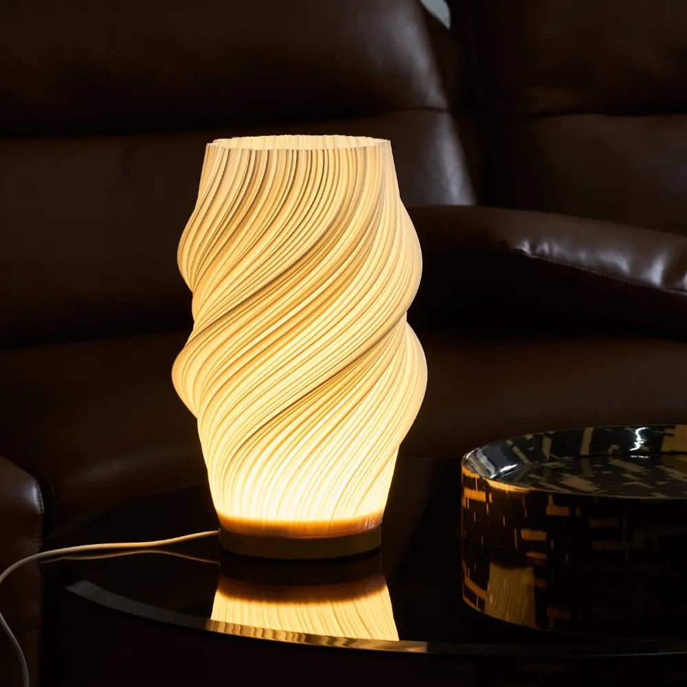 Wave-Shade Dimmable Table Lamp