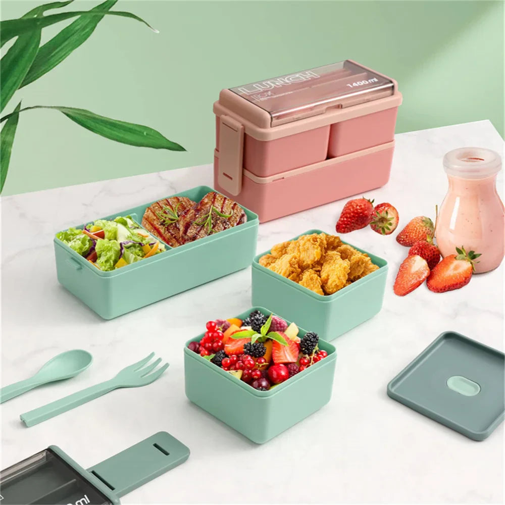 1400 ml Double-Layer Bento Lunch Box