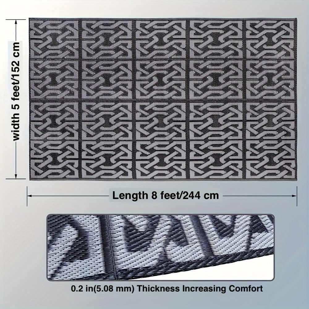 Reversible Outdoor Rug – Black & Grey
