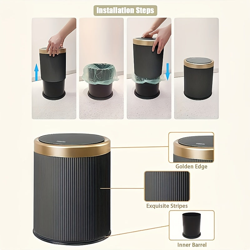 Press-Top Waste Bin with Dual Inner Bucket