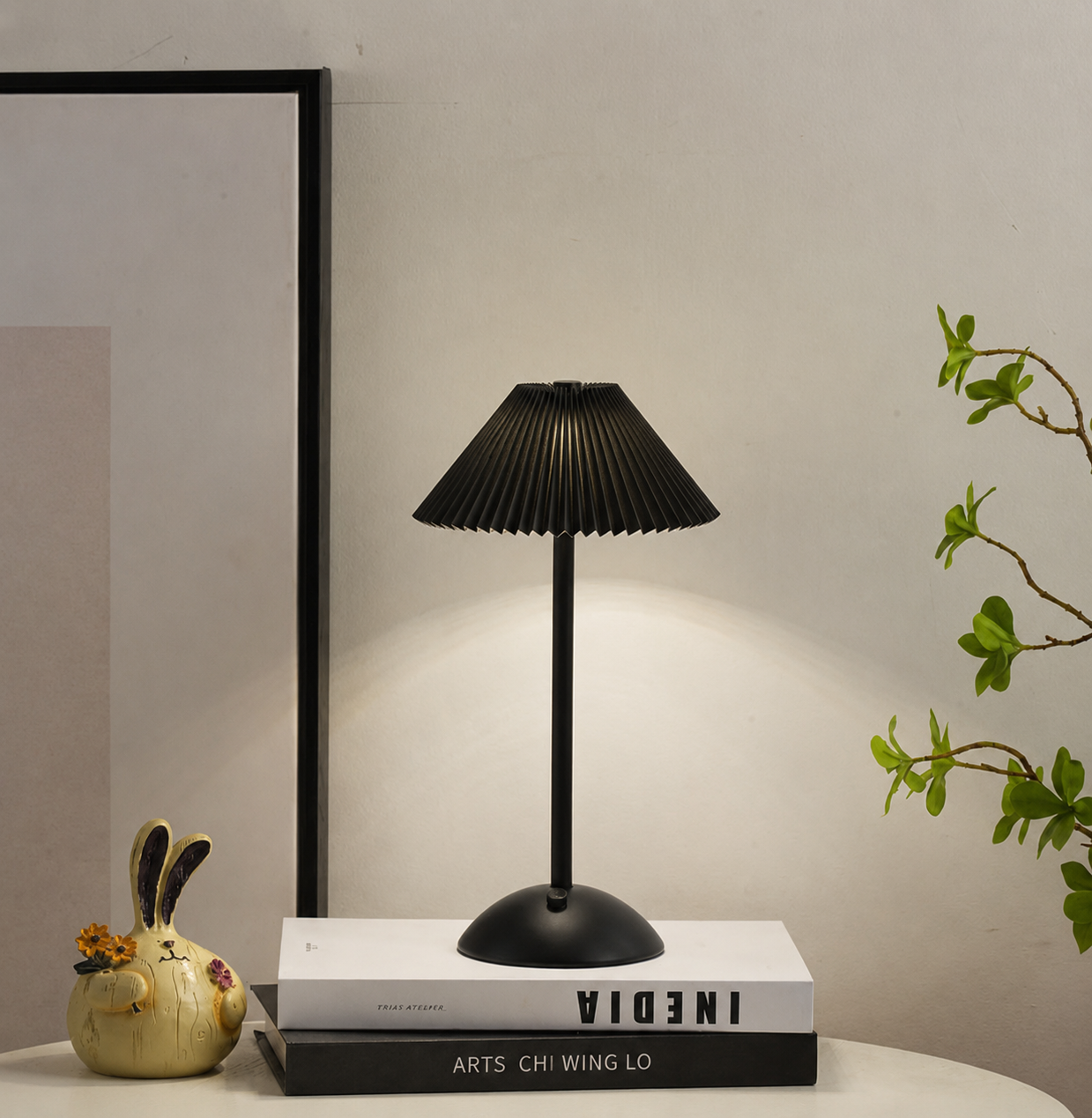 Brass & Fabric Cone Table Lamp