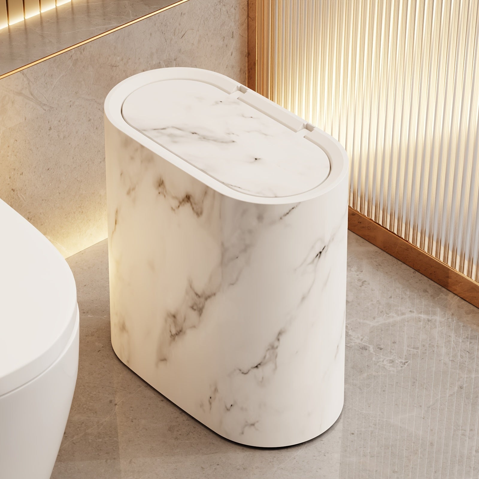 Marble Pattern Bin with Lid