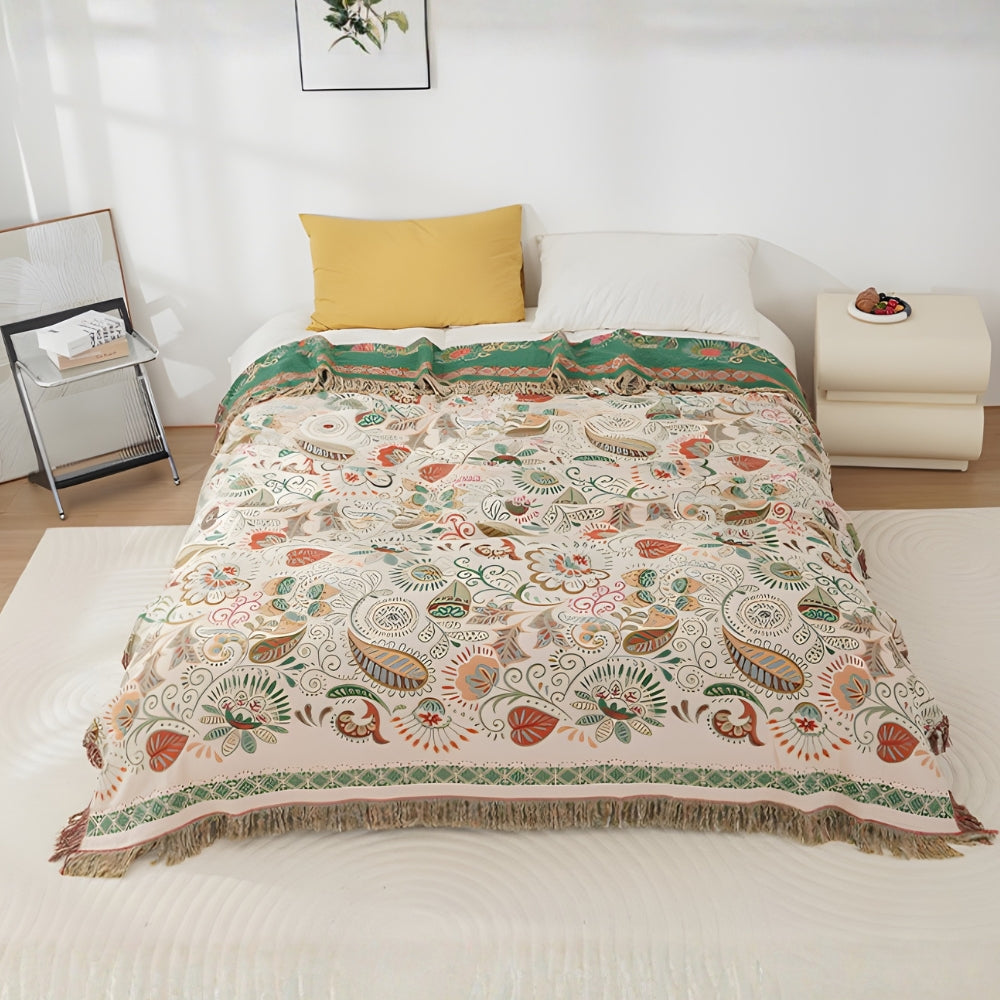 Boho Reversible Floral Blanket