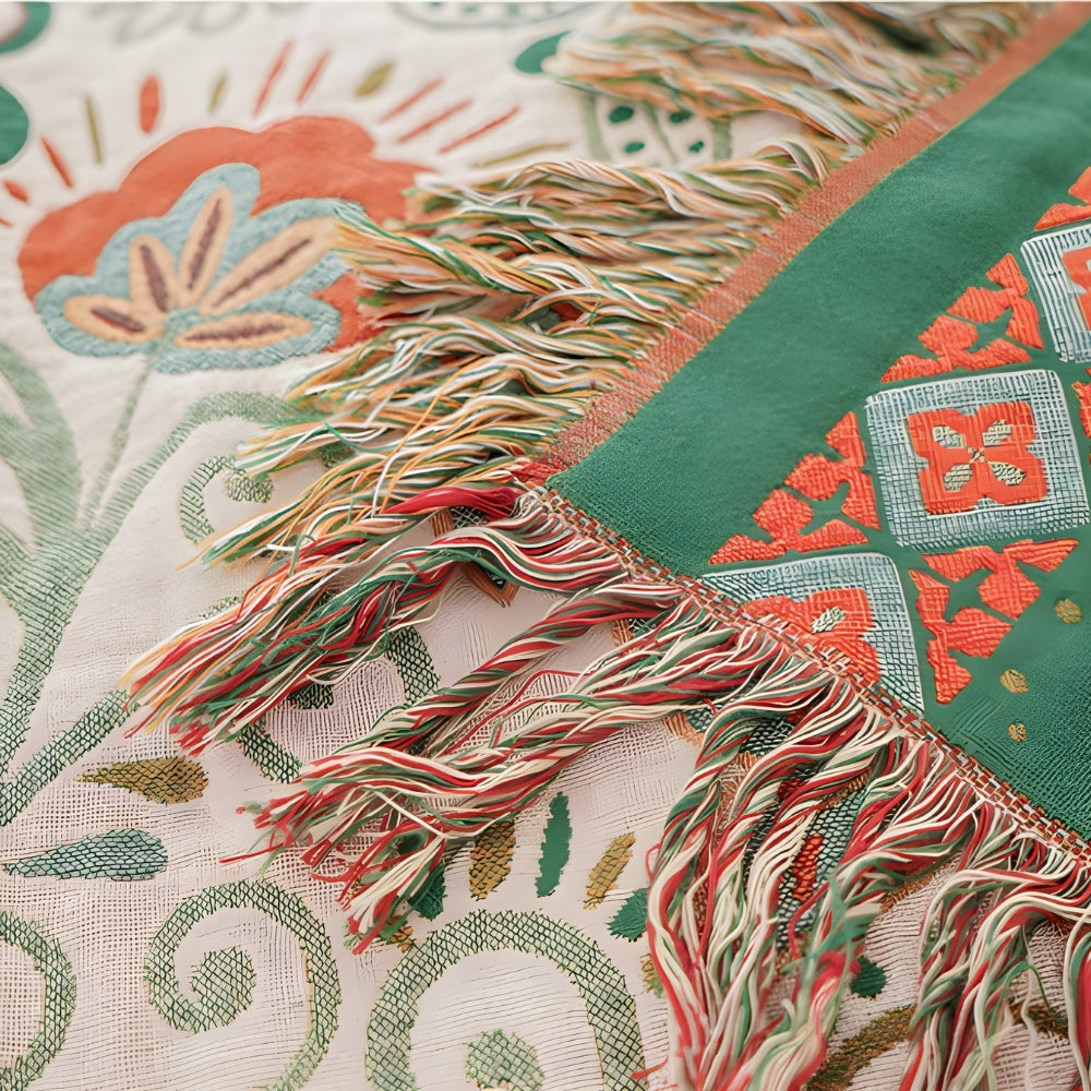 Boho Reversible Floral Blanket