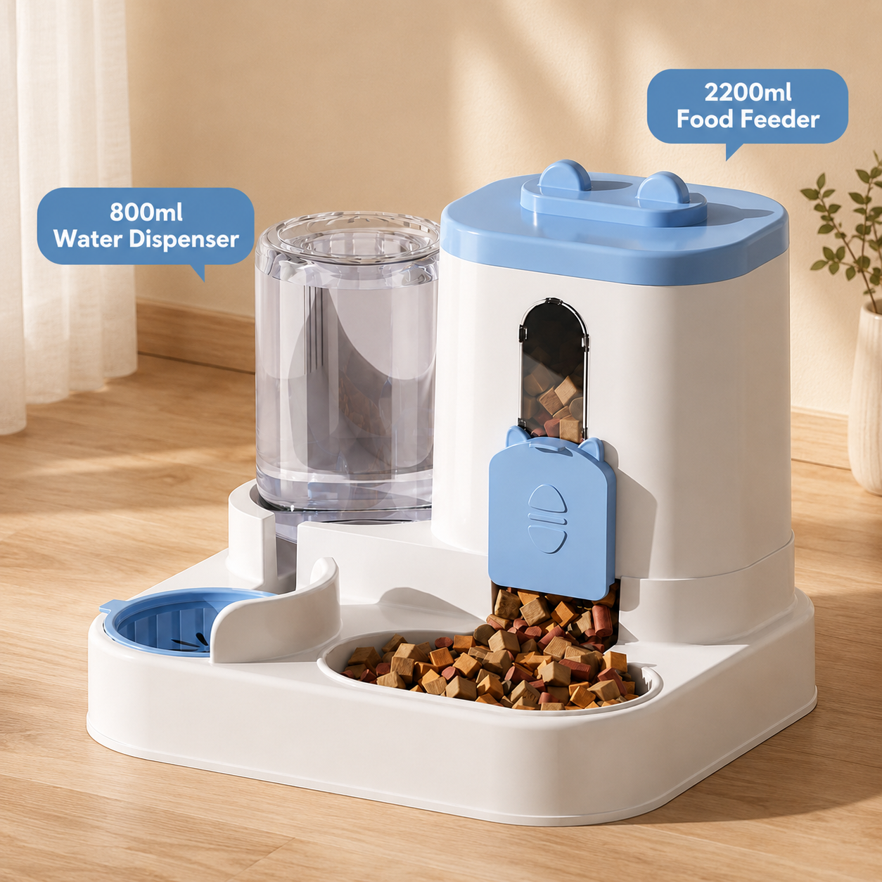 2-in-1 Gravity Pet Feeder & Water Dispenser