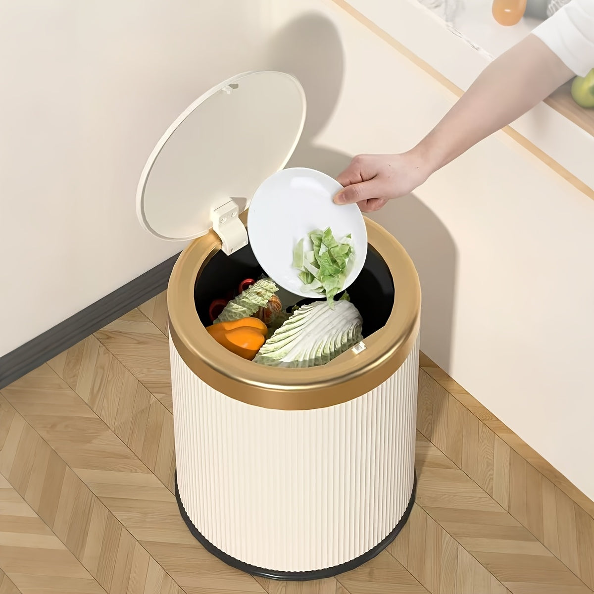 Press-Top Waste Bin with Dual Inner Bucket