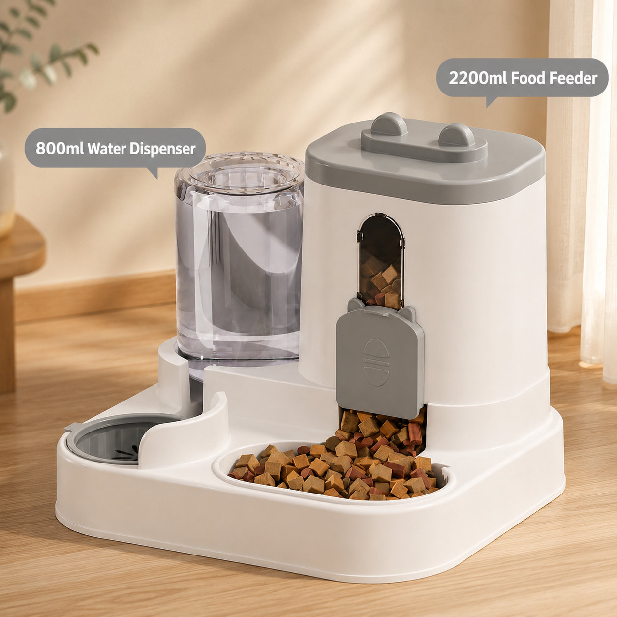 2-in-1 Gravity Pet Feeder & Water Dispenser