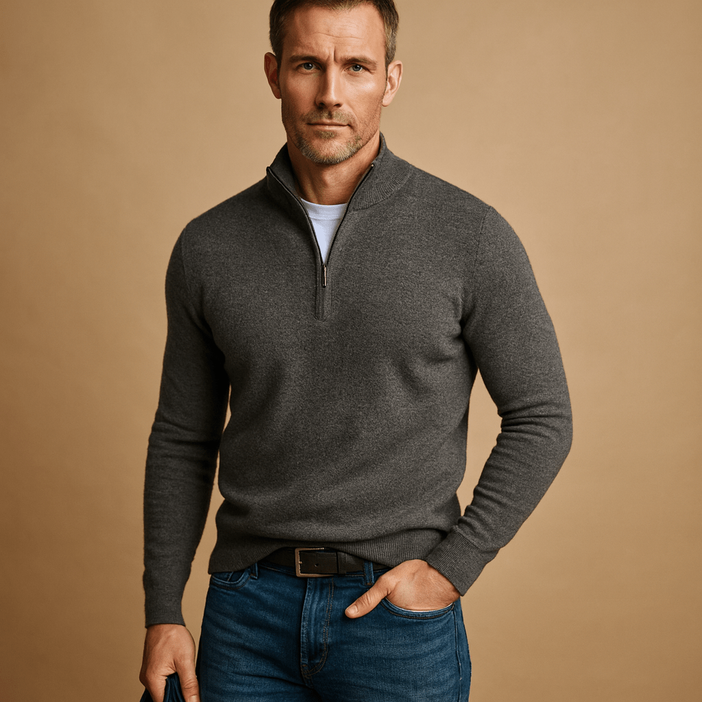 PULL À DEMI-FERMETURE ÉCLAIR POUR HOMMES