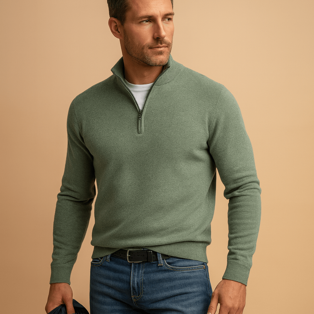 PULL À DEMI-FERMETURE ÉCLAIR POUR HOMMES