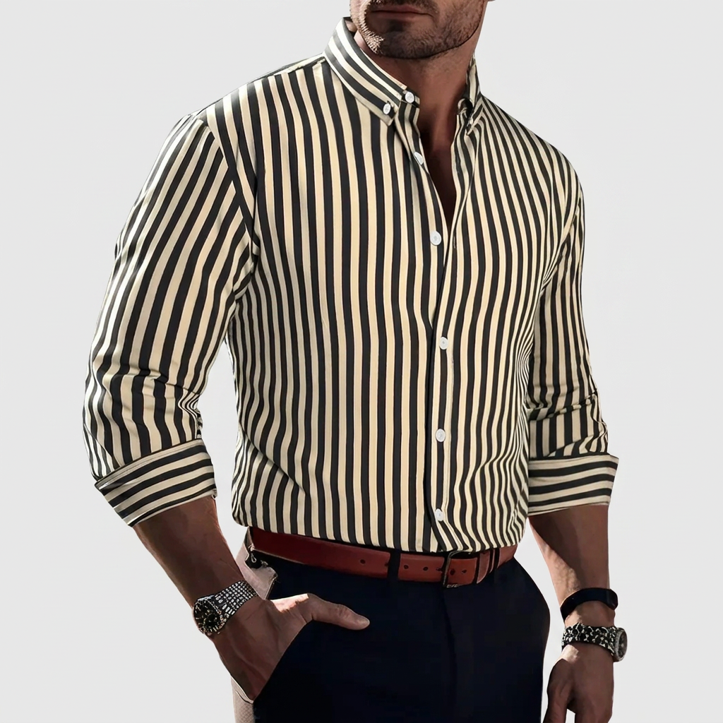 CHEMISE STRETCH À RAYURES POUR HOMMES
