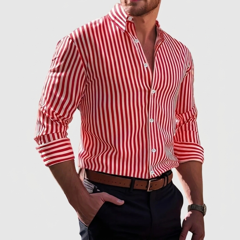 CHEMISE STRETCH À RAYURES POUR HOMMES