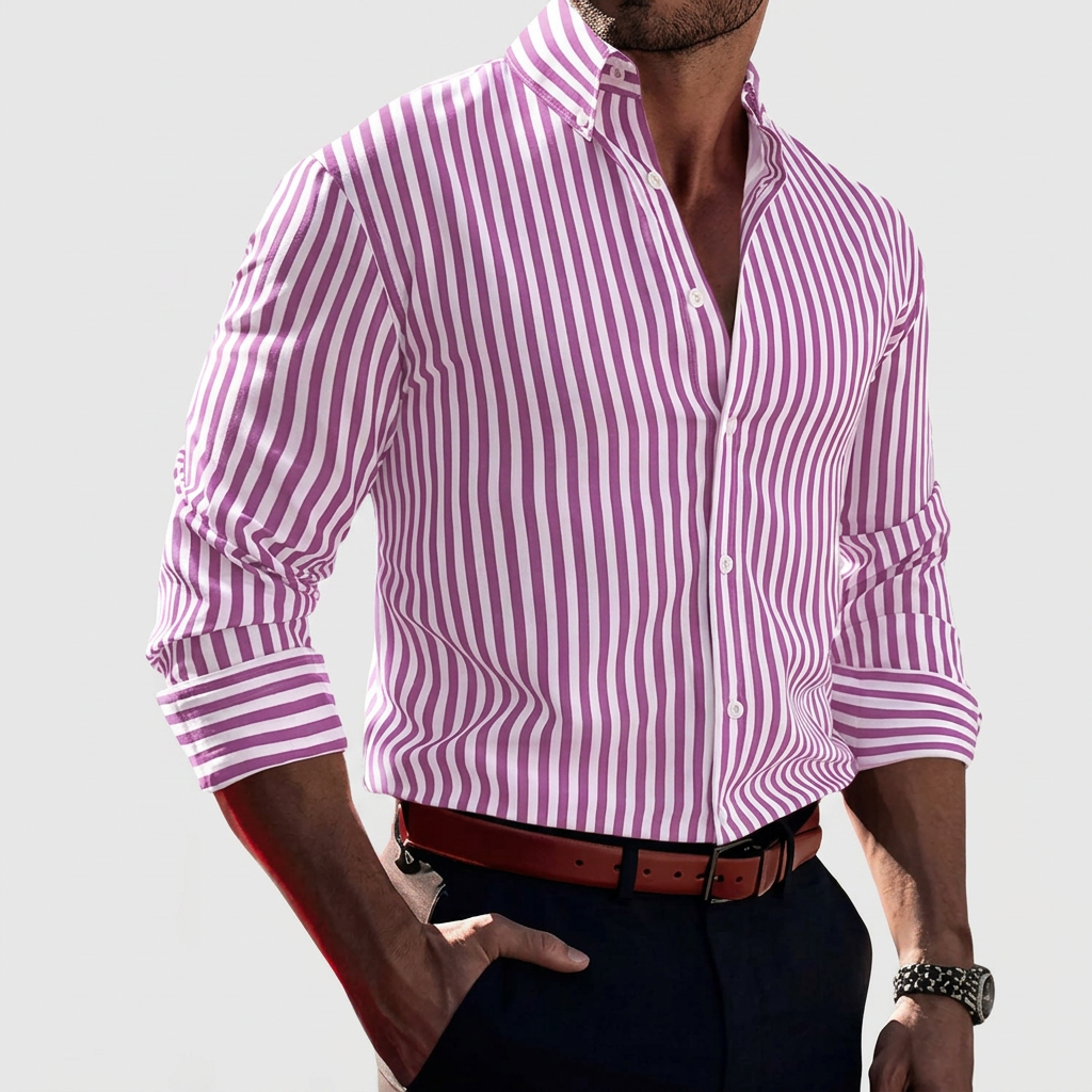 CHEMISE STRETCH À RAYURES POUR HOMMES