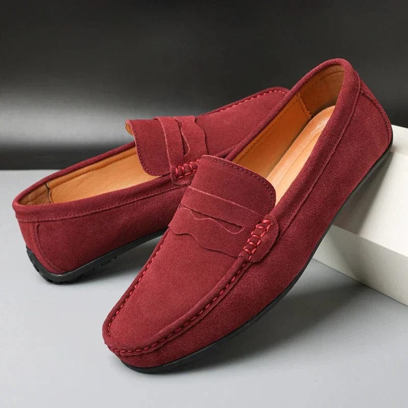 Men's Suede Penny Loafer Moccasins