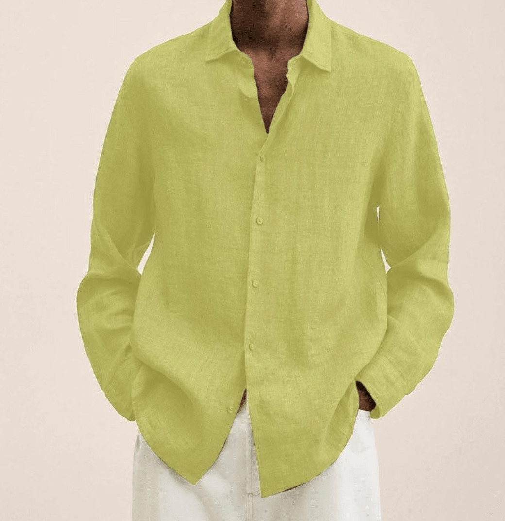 CHEMISE EN COTON ET LIN POUR HOMMES