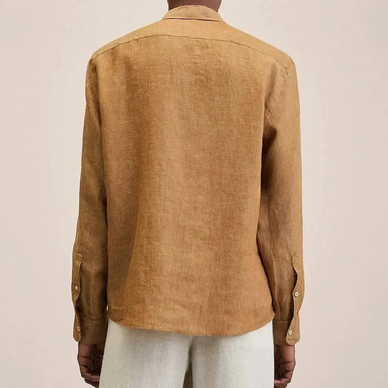 CHEMISE EN COTON ET LIN POUR HOMMES