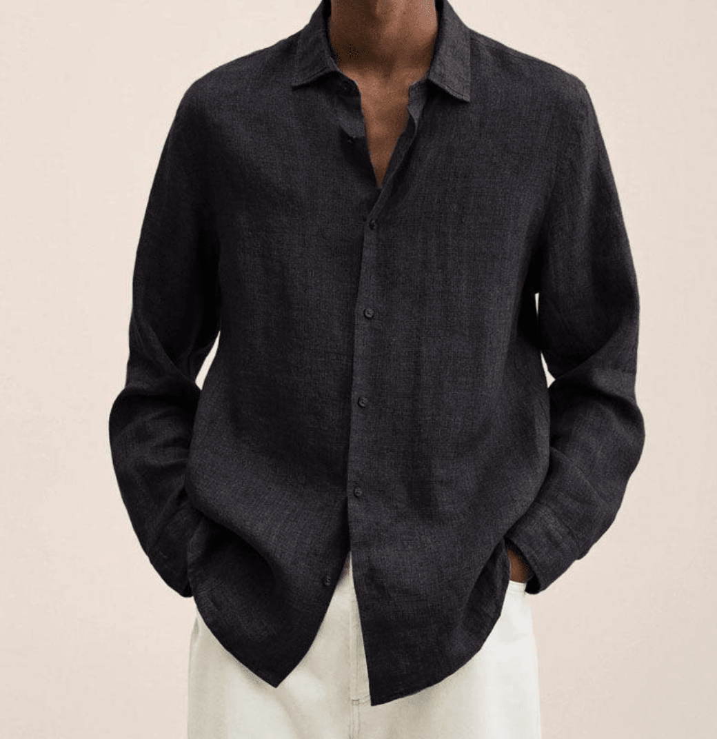 CHEMISE EN COTON ET LIN POUR HOMMES