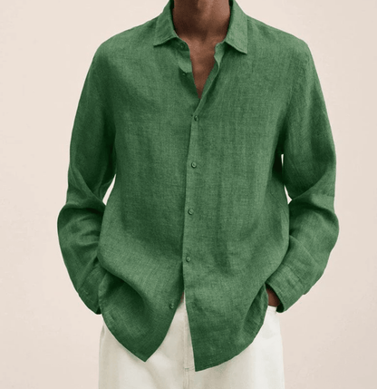 CHEMISE EN COTON ET LIN POUR HOMMES