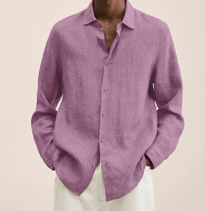 CHEMISE EN COTON ET LIN POUR HOMMES