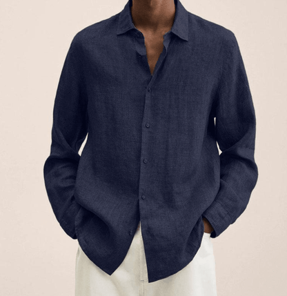 CHEMISE EN COTON ET LIN POUR HOMMES