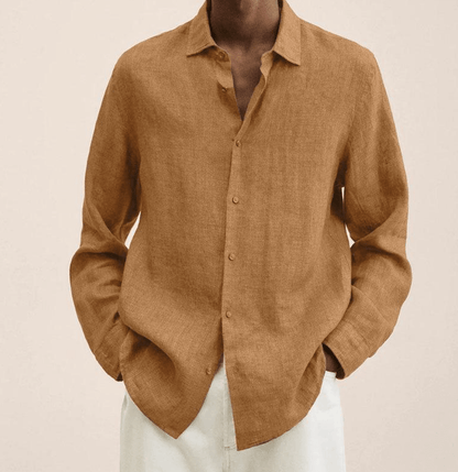 CHEMISE EN COTON ET LIN POUR HOMMES