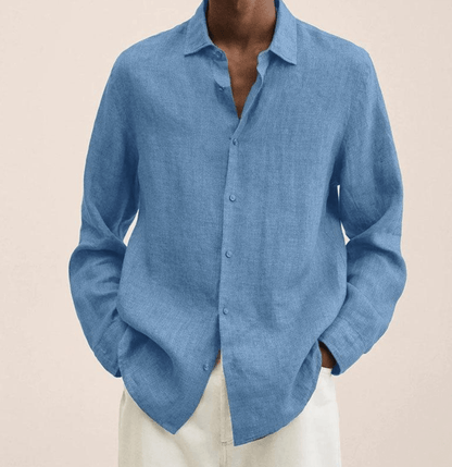 CHEMISE EN COTON ET LIN POUR HOMMES