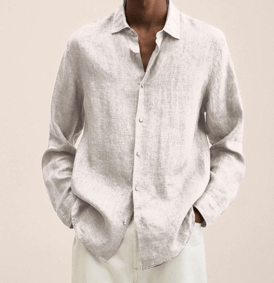 CHEMISE EN COTON ET LIN POUR HOMMES